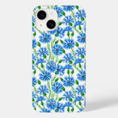 青い水色のトウモロコシの花、白い上に野生の花 Case-Mate iPhoneケース (裏面)