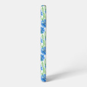 青い水色のトウモロコシの花、白い上に野生の花 SAMSUNG GALAXYケース (左側面)