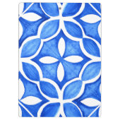 青い水色のトスカーナイタリアンタイル クリップボード (裏面)