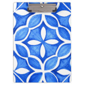 青い水色のトスカーナイタリアンタイル クリップボード (正面)