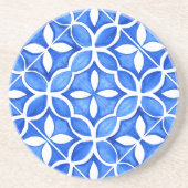 青い水色のトスカーナイタリアンタイル コースター (正面)