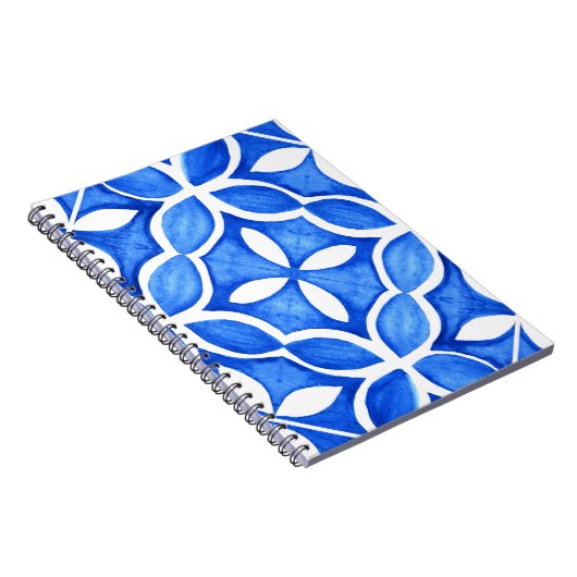 青い水色のトスカーナイタリアンタイル ノートブック (右側)