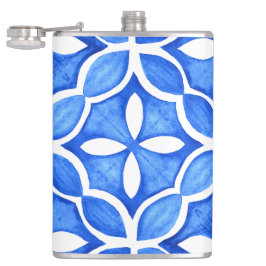 青い水色のトスカーナイタリアンタイル フラスク