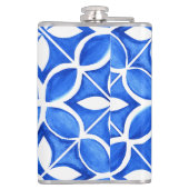 青い水色のトスカーナイタリアンタイル フラスク (裏面)