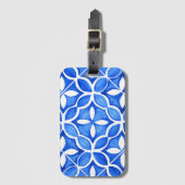 青い水色のトスカーナイタリアンタイル ラゲッジタグ (正面縦)