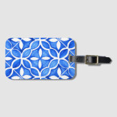 青い水色のトスカーナイタリアンタイル ラゲッジタグ (正面横)