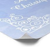 青い水色のバプテスマまたはコミュニオンウェルカムサイン ポスター (角)