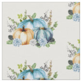 青い水色のパンプキンパターン ファブリック (クローズアップ)