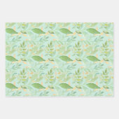 青い水色のフローラの花茎付き花束 ラッピングペーパーシート (正面2)