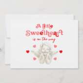 青い水色のフローラゾウ赤ちゃんシャワー写真 サンキューカード (裏面)