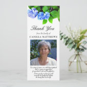 青い水色のフローラ写真の忌引きありがとう (スタンド正面)