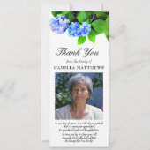 青い水色のフローラ写真の忌引きありがとう (正面)