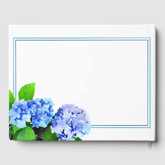 青い水色のフローラ写真の死別 |葬儀 ゲストブック (裏面)