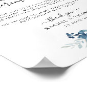 青い水色のフローラ取り外し式標識 ポスター (角)