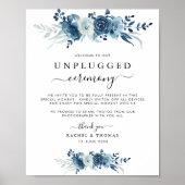 青い水色のフローラ取り外し式標識 ポスター (正面)