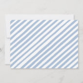 青い水色のフローラ男の赤ちゃんシャワーフォト 招待状 (裏面)