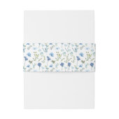 青い水色のフローラ素朴結婚の腹バンド 招待状ベリーバンド (裏面例)