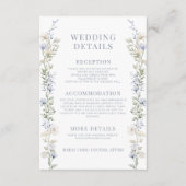 青い水色のフローラ素朴結婚の詳細カード エンクロージャーカード (正面)
