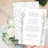 青い水色のフローラ素朴結婚の詳細カード エンクロージャーカード