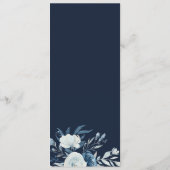 青い水色のフローラ結婚ズ メニュー (裏面)