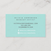 青い水色のブラシストロークあなたのロゴをアップロード 名刺 (裏面)