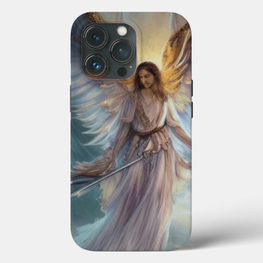 青い水色のライトブルーで保護の天使 Case-Mate iPhoneケース (裏面)