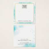 青い水色のロ縁どゴイヤリングディスプレイカード (正面&裏面)