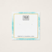 青い水色のロ縁どゴイヤリングディスプレイカード (正面)