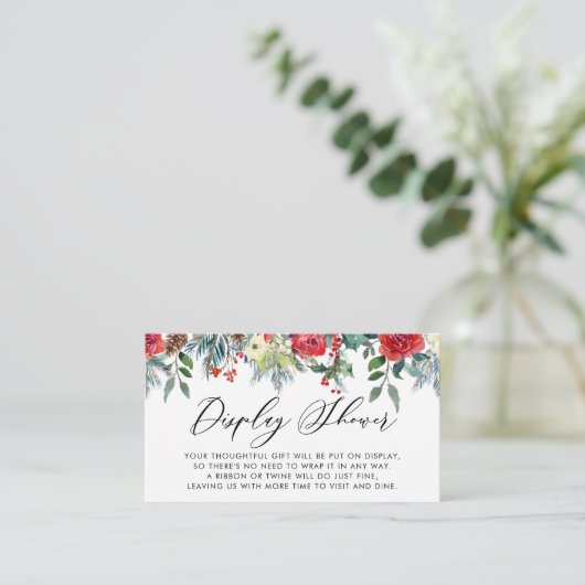 青い水色の冬の開花ディスプレイシャワー エンクロージャーカード (スタンド正面)