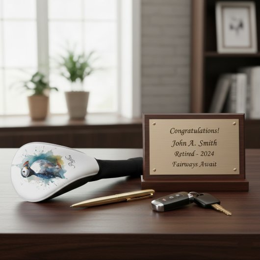 青い水色の可愛いパフィンをカスタマイズ ゴルフヘッドカバー