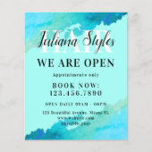 青い水色の大理石 チラシ (正面)