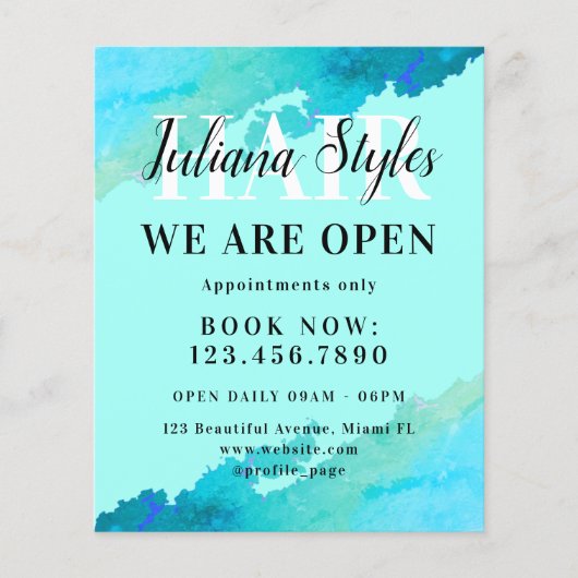 青い水色の大理石 チラシ (正面)