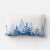 青い水色の常緑樹 ランバークッション (裏面)