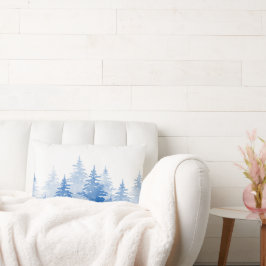 青い水色の常緑樹 ランバークッション