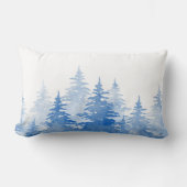 青い水色の常緑樹 ランバークッション (正面)