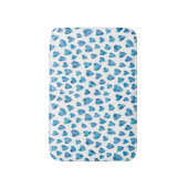 青い水色の愛のハートパターン バスマット (正面縦)