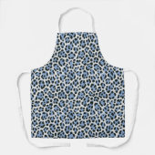 青い水色の斑点のある動物模様 エプロン (正面)