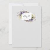 青い水色の春の花は日付カードを保存 招待状 (裏面)