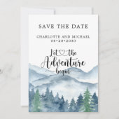 青い水色の森の山の日付を保存 セーブザデート (正面)