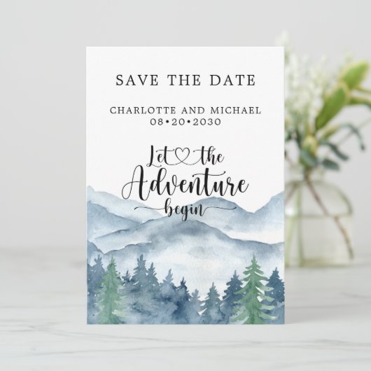 青い水色の森の山の日付を保存 セーブザデート (スタンド正面)