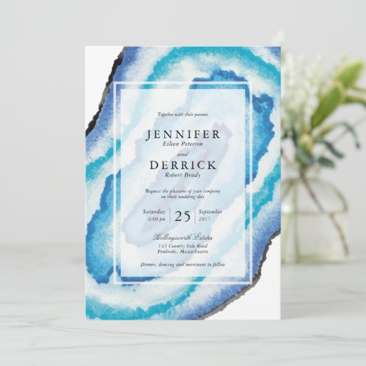 青い水色の測地座標 招待状 (スタンド正面)