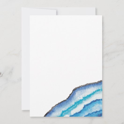 青い水色の測地座標 招待状 (裏面)