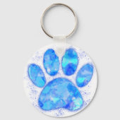 青い水色の犬のポープリント キーホルダー (裏面)