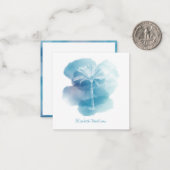 青い水色の白いヤシの木パーソナライズされた ノートカード (正面/裏面インサイチュ)