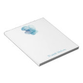 青い水色の白いヤシの木パーソナライズされた ノートパッド (アングル)