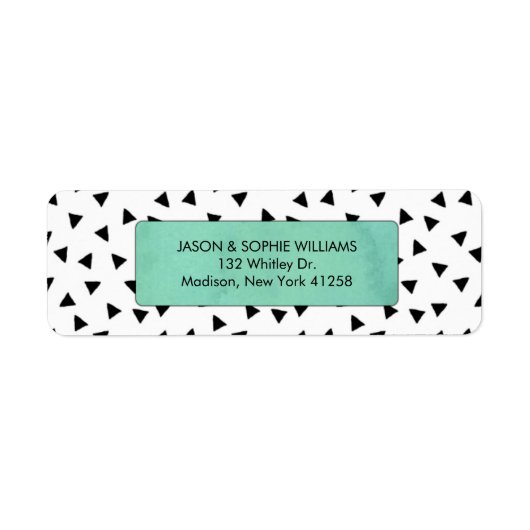 青い水色の白黒の三角形 ラベル (正面)