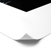 青い水色の空と木のシルエット ポスター (角)