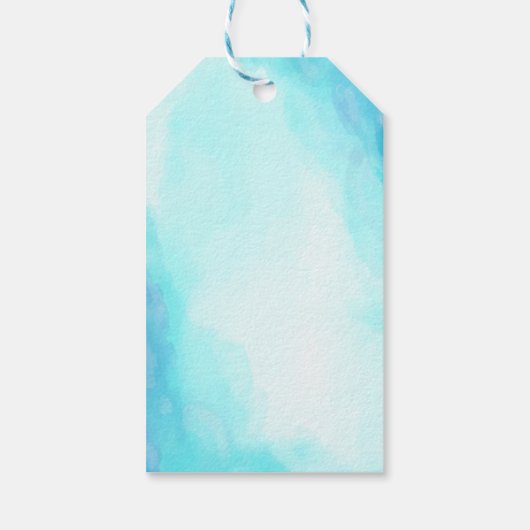 青い水色の空の背景 ギフトタグ (裏面)