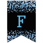 青い水色の紙吹雪ドット結婚ズフォーエバー バンティングフラッグ (第2の旗)