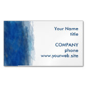 青い水色の絵を描抽象芸術背景 マグネット名刺 (正面)